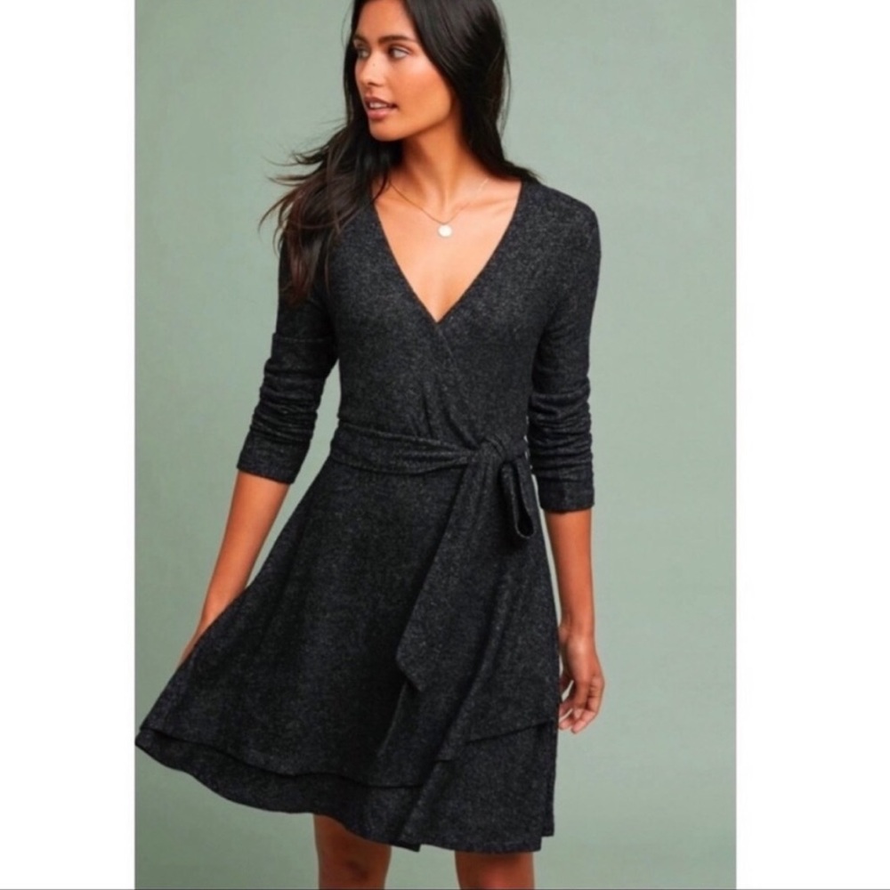 Anthropologie Saturday Sunday Grey Cloud Wrap Dress
